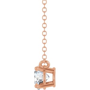 14K Rose Gold 1/3 CT Lab-Grown Diamond Solitaire 18" Necklace