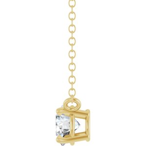 14K Yellow Gold 1/3 CT Natural Diamond Solitaire 18" Necklace