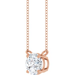 14K Rose Gold 3/4 CT Lab-Grown Diamond Solitaire 18" Necklace