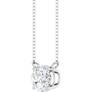 Sterling Silver 3/4 CT Lab-Grown Diamond Solitaire 18" Necklace
