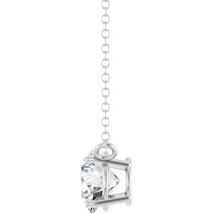 Sterling Silver 3/4 CT Lab-Grown Diamond Solitaire 18" Necklace