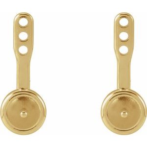 14K Yellow Gold Earring Jacket for 6-6.5 mm Pearl – image 2