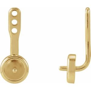 14K Yellow Gold Earring Jacket for 7-7.5 mm Pearl