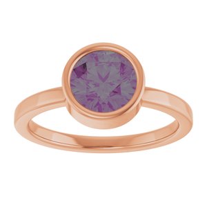 14K Rose Gold 7 mm Lab-Grown Alexandrite Ring
