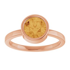14K Rose Gold 7 mm Natural Citrine Ring