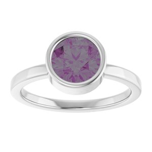 Platinum 7 mm Lab-Grown Alexandrite Ring