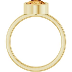 14K Yellow Gold 7 mm Natural Citrine Ring