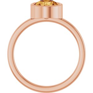 14K Rose Gold 7 mm Natural Citrine Ring