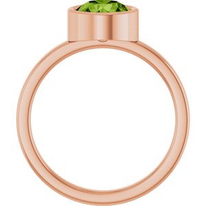14K Rose Gold 7 mm Natural Peridot Ring