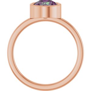 14K Rose Gold 7 mm Lab-Grown Alexandrite Ring
