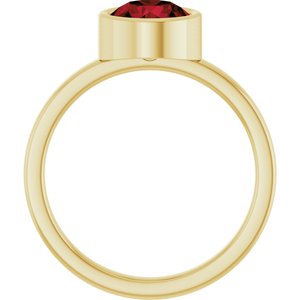 14K Yellow Gold 7 mm Natural Mozambique Garnet Ring