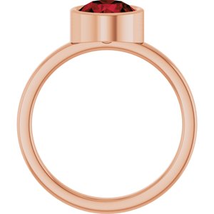 14K Rose Gold 7 mm Natural Mozambique Garnet Ring