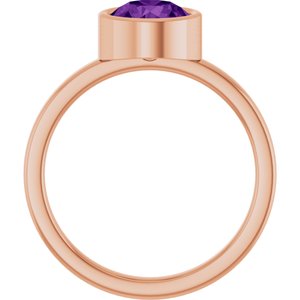 14K Rose Gold 7 mm Natural Amethyst Ring