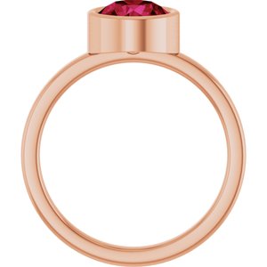 14K Rose Gold 7 mm Lab-Grown Ruby Ring