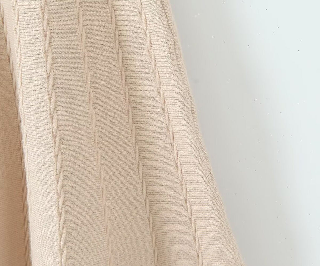 Knitted Cardigan Vest Dress Sets Women Modified Chest Waistline One Piece Long Sleeve Knitted Dress