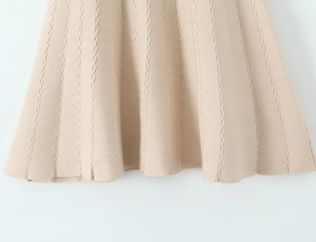 Knitted Cardigan Vest Dress Sets Women Modified Chest Waistline One Piece Long Sleeve Knitted Dress
