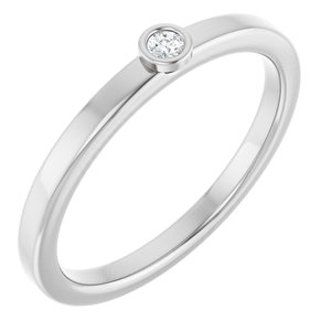Platinum 2 mm Natural White Sapphire Ring