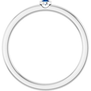 Sterling Silver 2 mm Natural Blue Sapphire Ring