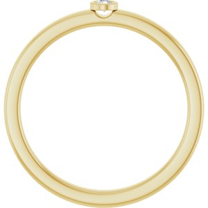 14K Yellow Gold 2 mm Natural White Sapphire Ring