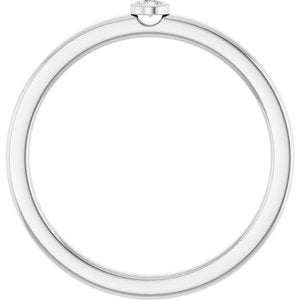 Platinum 2 mm Natural White Sapphire Ring