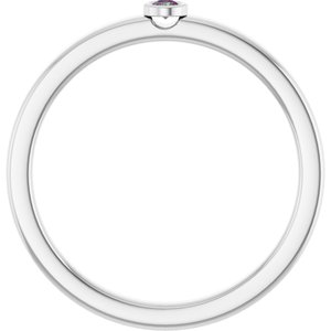 Platinum 2 mm Natural Alexandrite Ring