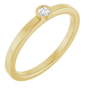 14K Yellow Gold 2.5 mm Natural White Sapphire Ring