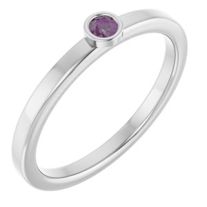 Sterling Silver 2.5 mm Natural Alexandrite Ring