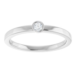 Platinum 2.5 mm Natural White Sapphire Ring