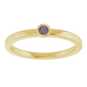 14K Yellow Gold 2.5 mm Natural Alexandrite Ring