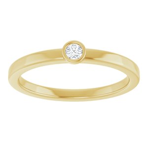 14K Yellow Gold 2.5 mm Natural White Sapphire Ring