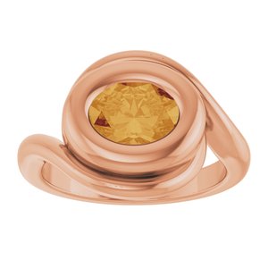 14K Rose Gold Natural Citrine Bypass Ring