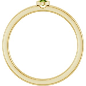 14K Yellow Gold 2.5 mm Natural Peridot Ring