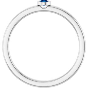 Platinum 2.5 mm Lab-Grown Blue Sapphire Ring