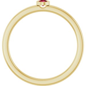 14K Yellow Gold 2.5 mm Natural Ruby Ring
