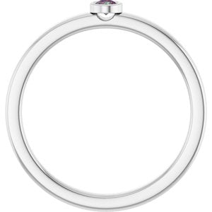 Sterling Silver 2.5 mm Natural Alexandrite Ring