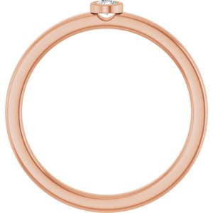 14K Rose Gold 2.5 mm Natural White Sapphire Ring