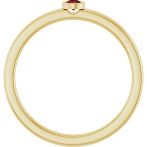 14K Yellow Gold 2.5 mm Natural Mozambique Garnet Ring