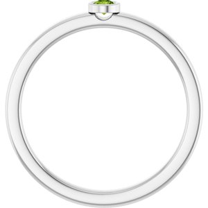 Platinum 2.5 mm Natural Peridot Ring