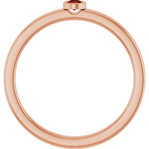 14K Rose Gold 2.5 mm Natural Mozambique Garnet Ring