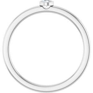 14K White Gold 2.5 mm Natural White Sapphire Ring