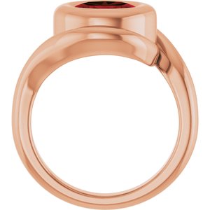 14K Rose Gold Natural Mozambique Garnet Bypass Ring