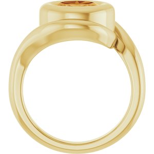 14K Yellow Gold Natural Citrine Bypass Ring