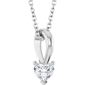 Solitaire Heart Necklace or Pendant