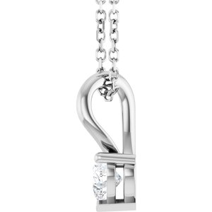 Platinum 1/4 CT Natural Diamond Heart 18" Necklace