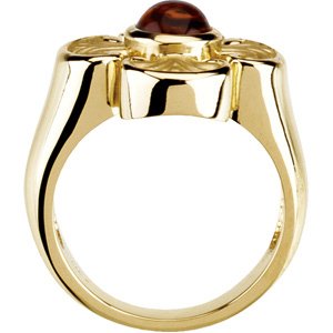 14K Yellow Gold Natural Citrine Maltese Cross Ring