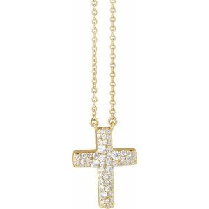 Accented Cross Necklace or Center
