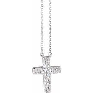 Accented Cross Necklace or Center