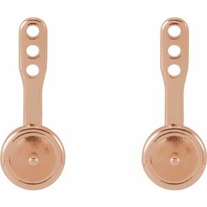 14K Rose Gold Earring Jacket for 6-6.5 mm Pearl – image 2