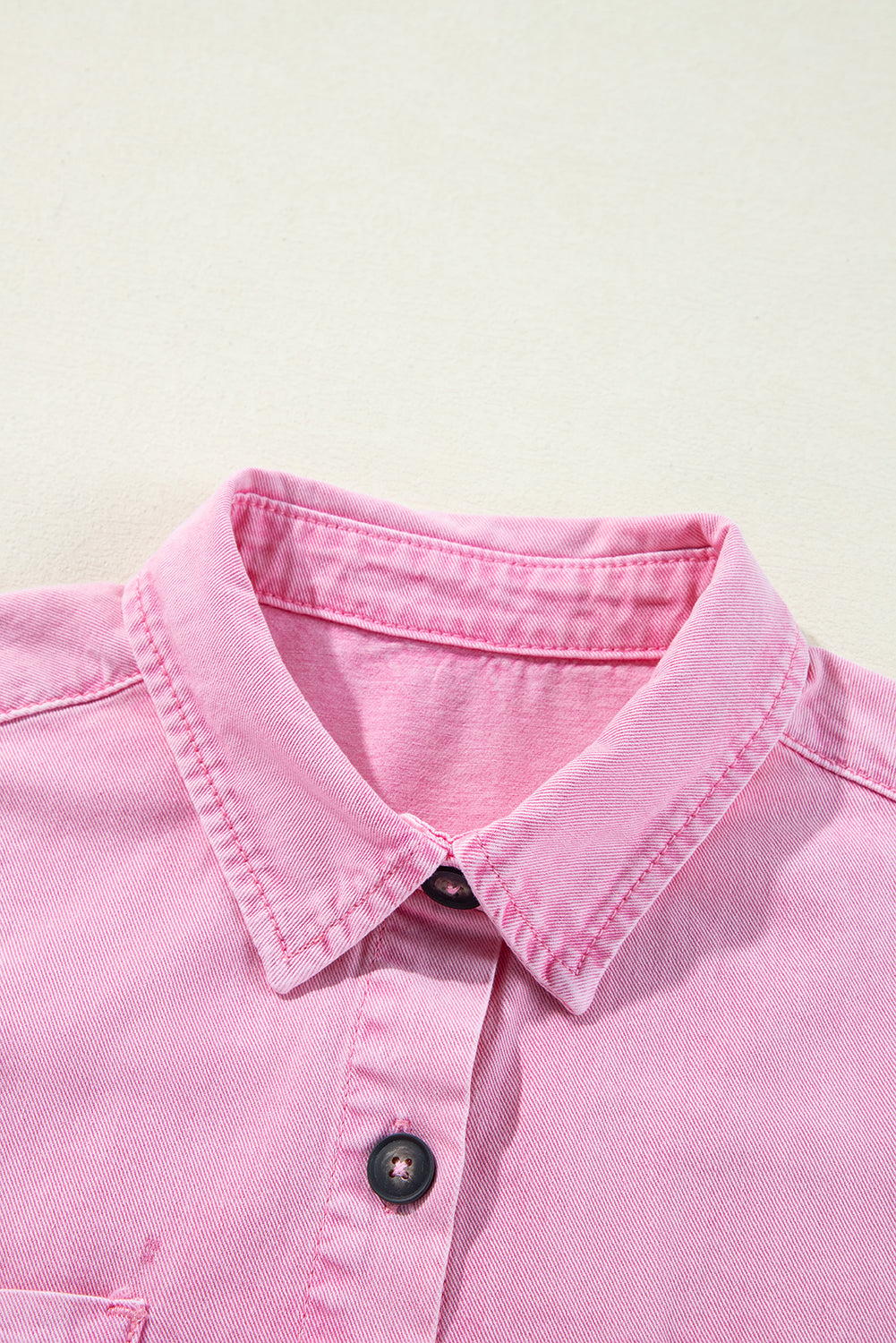 Denim Short Sleeve Double Chest Pocket Shirt Dress