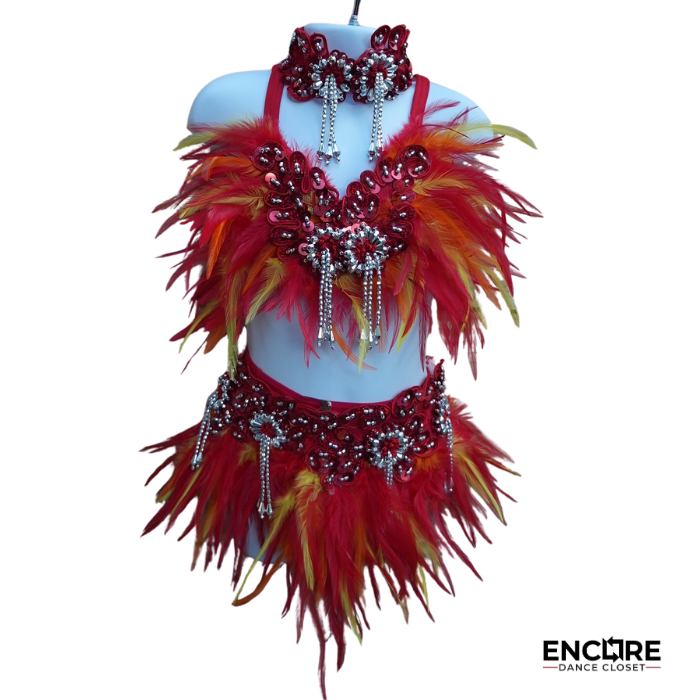 Phoenix Flame Feathered Dance Set